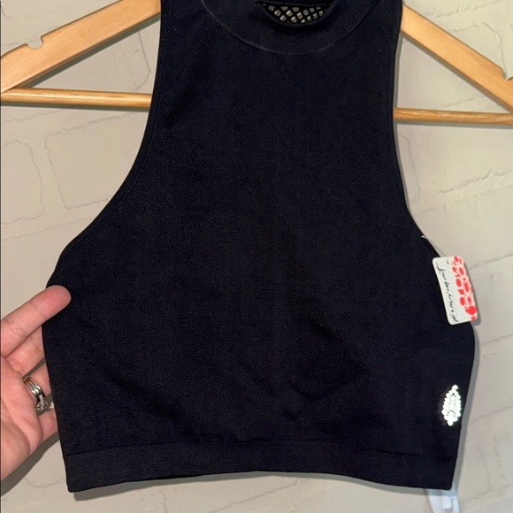Free people bra sports movement medium large mesh back lined Black NEW - Picture 3 of 7